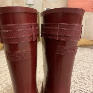 SPerry, red, rain boot, 8
